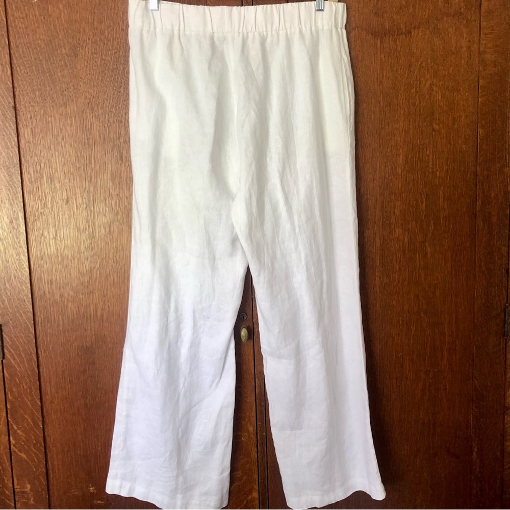 White Linen Pants Elliott Lauren with Pockets! XL NWOT - Picture 2 of 9